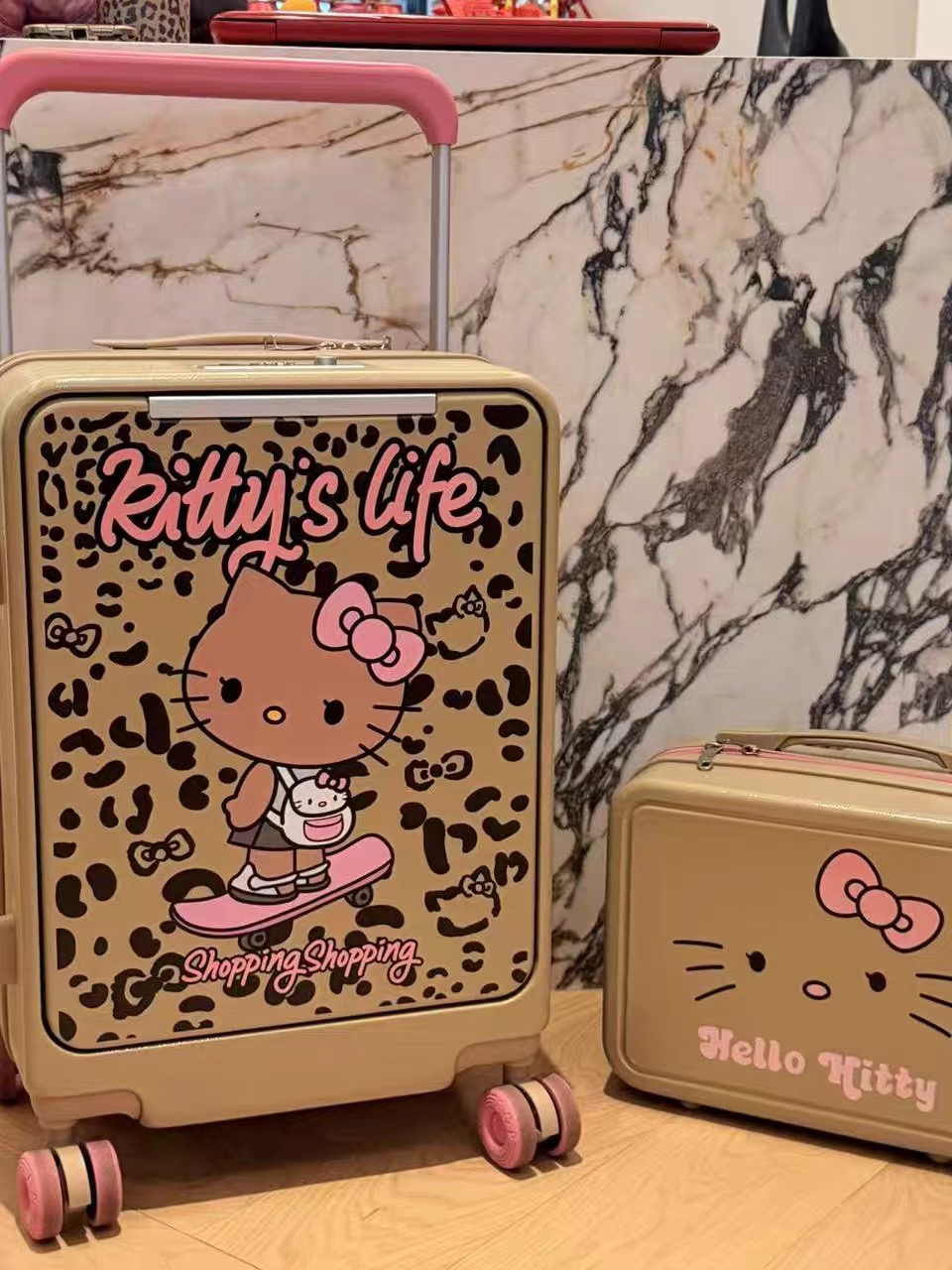 Leopard Print Suitcases 🐆